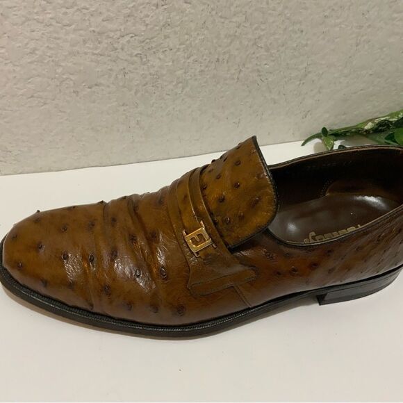 Footjoy Brown Ostrich Leather Loafers 73668 12C main image 14